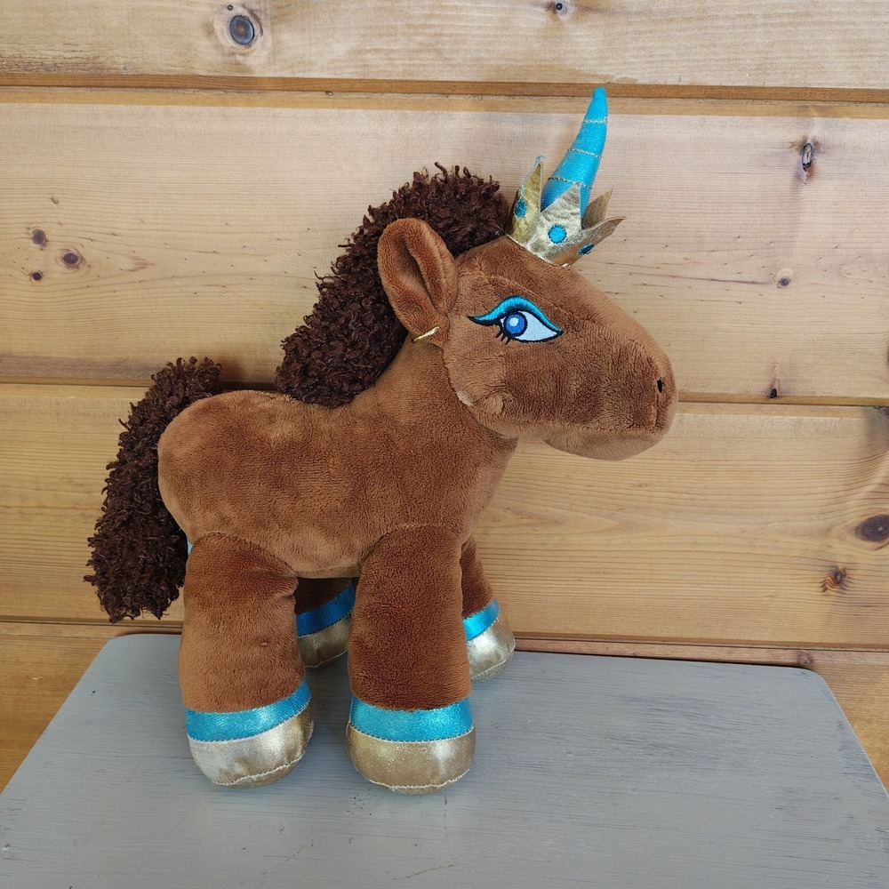 Afro Unicorn Unique 10" Standing Plush Stuffed Toy with Crown‎ and Earrings E4